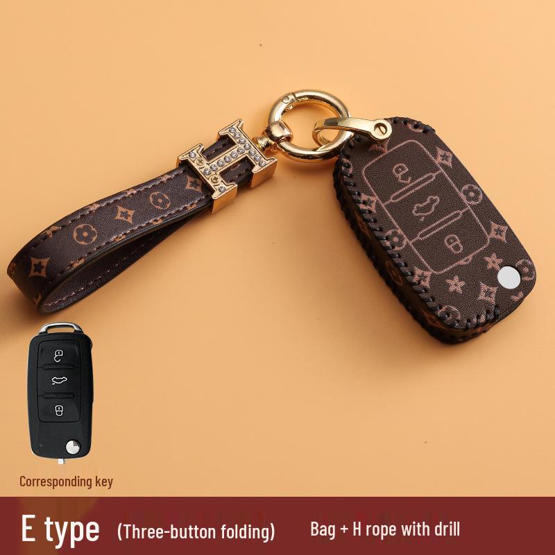 Volkswagen Car Key Cover for Sagitar, Bora, Lavida, T-Roc, Tiguan L, Golf 8, Tayron, POLO with Women's Bag Buckle