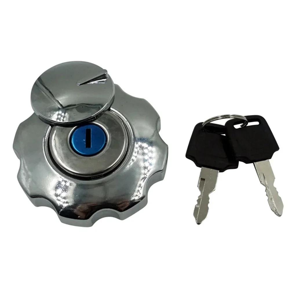 Universal Motorcycle ATV Gas Oil Tank Cover Locking Fuel Tank Cap with Key Fuel Supply Accessories 1Set for Honda CG125