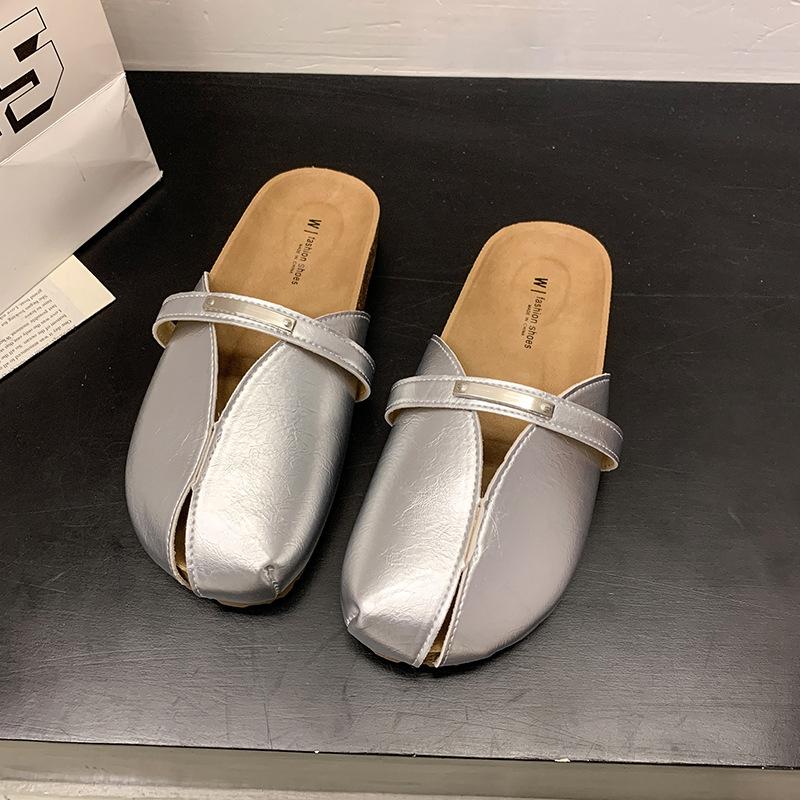 thick-soled bag head half slippers women wear new beach shoes in summer versatile lazy casual sandals shoes