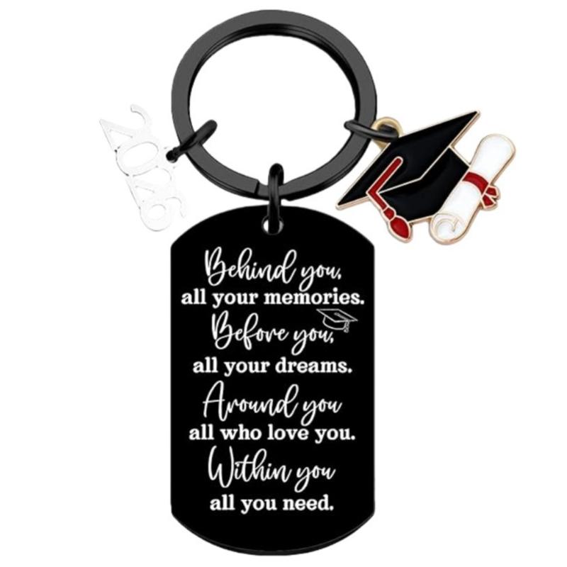 Stainless Steel Graduation Cap Keychain Bag Decoration For 2026 Commencement Academic Keepsake Graduation Gift