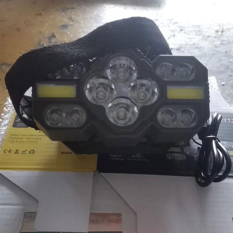 Super Helles COB Stirnlampe 9 11 12 Lichtperlen 2000 Lumen Scheinwerfer Wandern Camping Angeln Tragbar Arbeits-Stirnlampe Taschenlampe