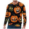 Autumn 3D Halloween Funny Pumpkin Pattern Printed Hoodies Fashionable Casual Sports Long Sleeved Men's Hooded Sweatshirts