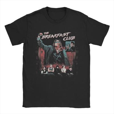 The Breakfast Club Group Shot Painted Distressed Men T Shirt  Tee Shirt Short Sleeve Crewneck T-Shirts Pure Cotton Gift Clothing