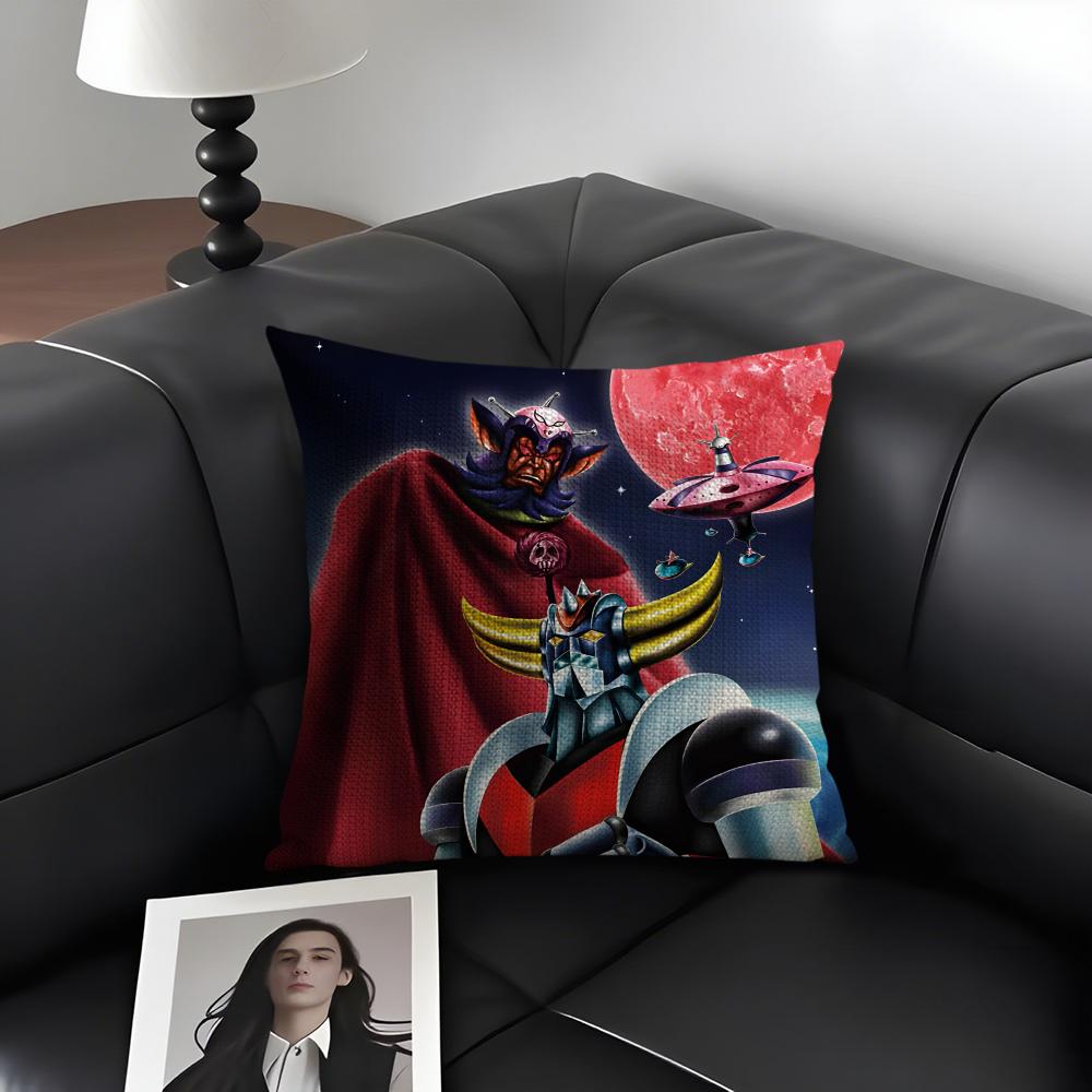 UUFO RobotT Anime Cushion Cover Natural Linen Organic Fabric DoubleSided Printing Sofa Home Decor Gift Pillow Case