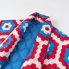 2023 Retro Y2K Colorful Print V-Neck Cotton-Padded Jacket for Women