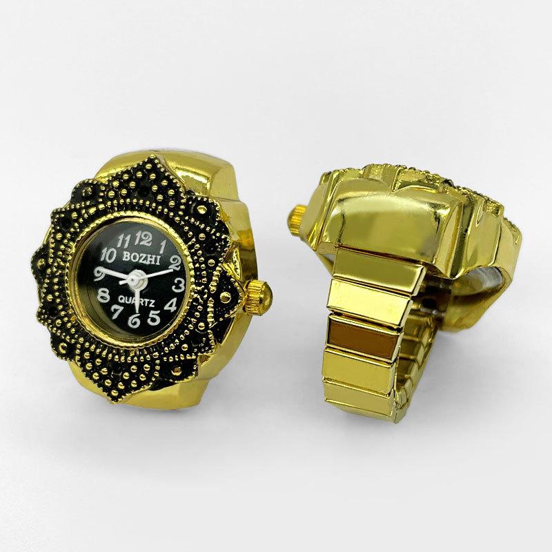 Orologio Anello Da Dito Donna/Uomo - Lega E Acciaio, Quadrante Rotondo, Regolabile, Stile Hip-Hop, Regalo Unico