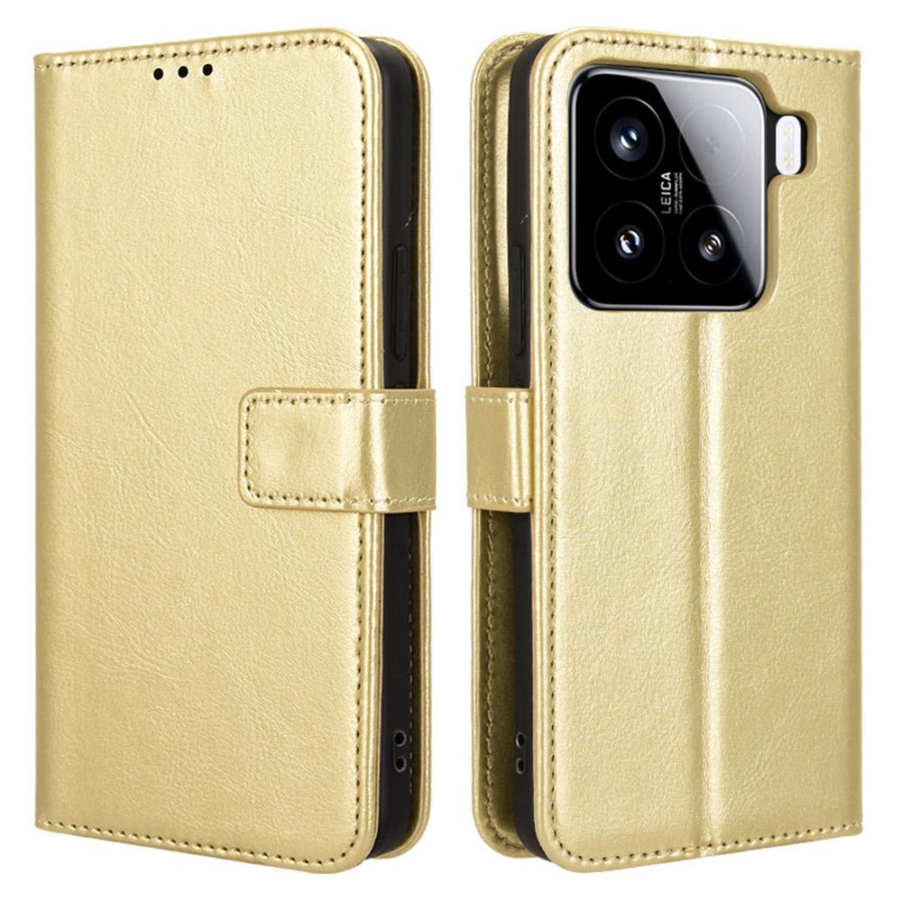 For Xiaomi 15 Case Crazy Horse Texture PU Leather Phone Wallet Cover