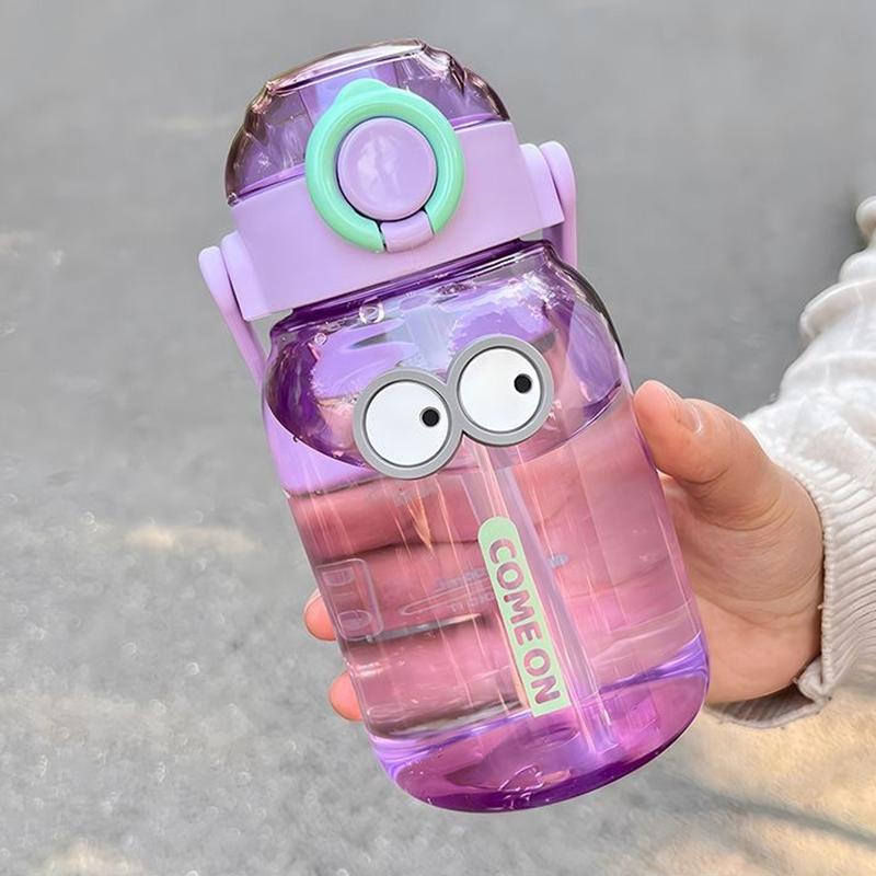 

Детский пластиковый стаканчик для мальчиков и девочек, стаканчик с трубочкой, пищевой, большой емкости, переносной стакан для воды на открытом воздухе фиолетовый