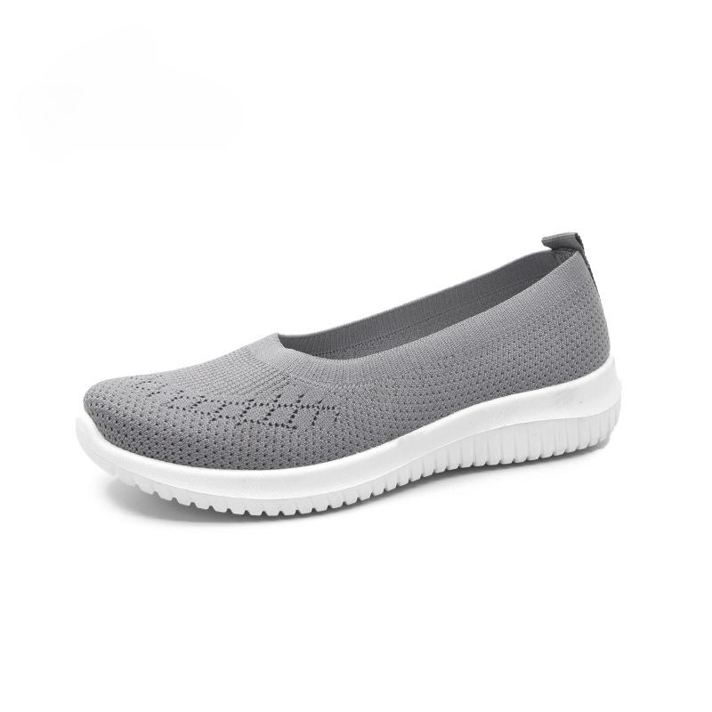 Women Mesh Dress Shoes Knit Ballet Breathable Non-Slip Walking Woman Lightweight Slip on Girls Sneakers Round Toe Shoes