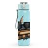 1PC Black Dragon Book Coffee Art 750ml Color Plastic Sports Water Bottle Leakproof Flip Straw Lid Suitable for Sports Office Home Use