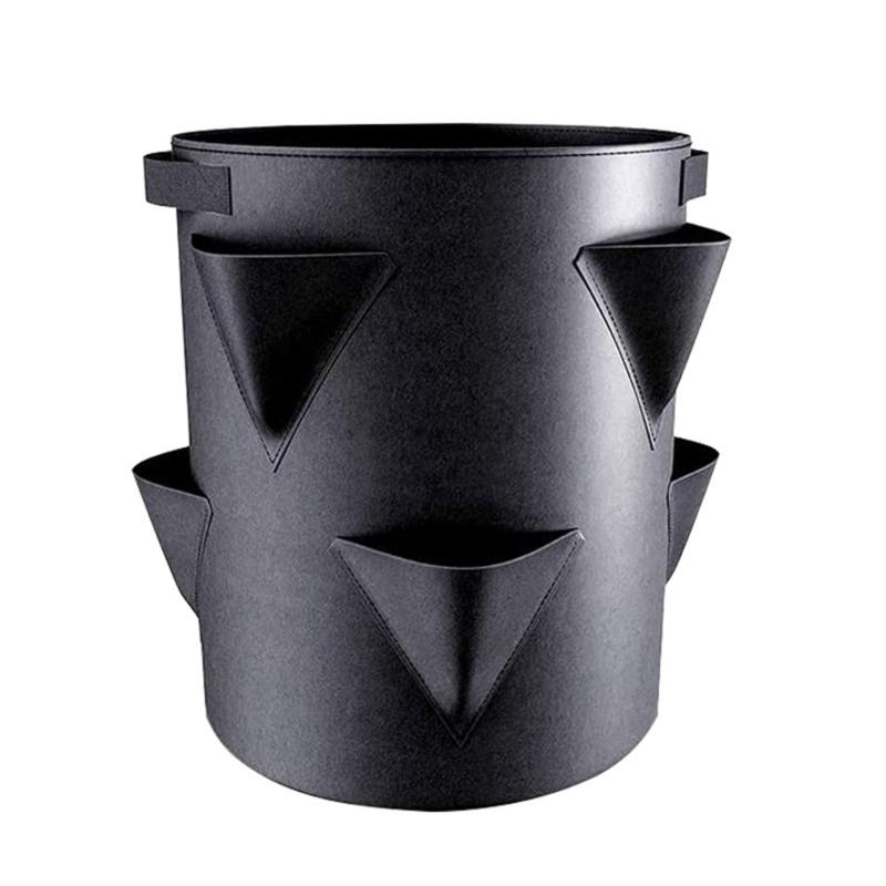 

Многоразовый мешок для посадки клубники Садовый контейнер для улицы с боковыми карманами Дышащие складные горшки для клубники 1