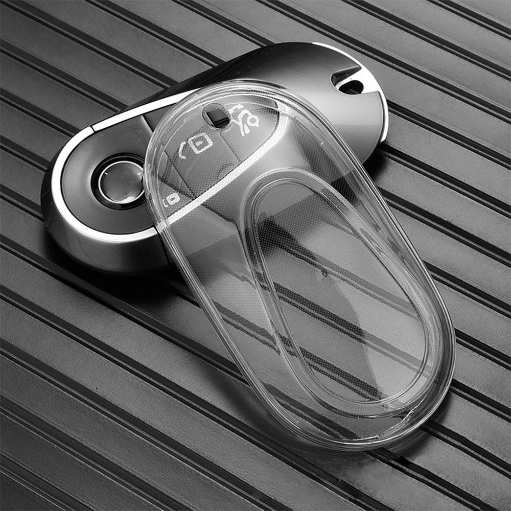 Soft TPU Car Key Case For Mercedes-Benz C S GLC EQE EQS Class W223 X254 V297 V295 W206 S206 X206 Transparent Key Holder