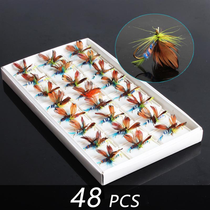 

Нахлыстовая приманка, рыболовная наживка, сухая мушка-бабочка, одинарные крючки, крючок для мух-бабочек, рыболовные снасти 48PCS