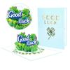 Good Luck Popup  Card Clovers Popup  Greetings Card 3D Birthday Card Gift Cards for Graduations