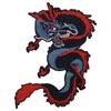 Embroidery Sew On Patches 6.6*7.2cm Black Dragon Sew Iron On Patch   for DIY Costume