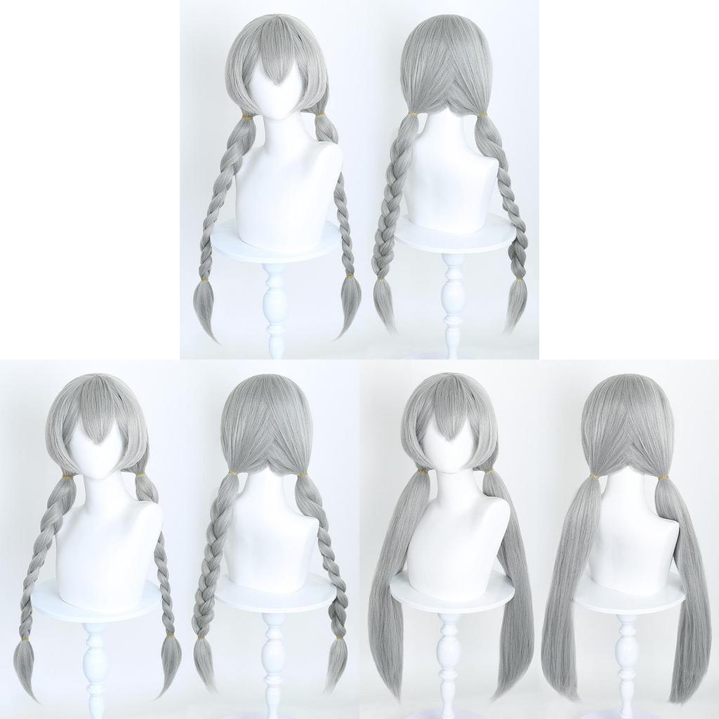 Zootopia Judy Hopps Cosplay Wig With Silver Twisted Buns For Women