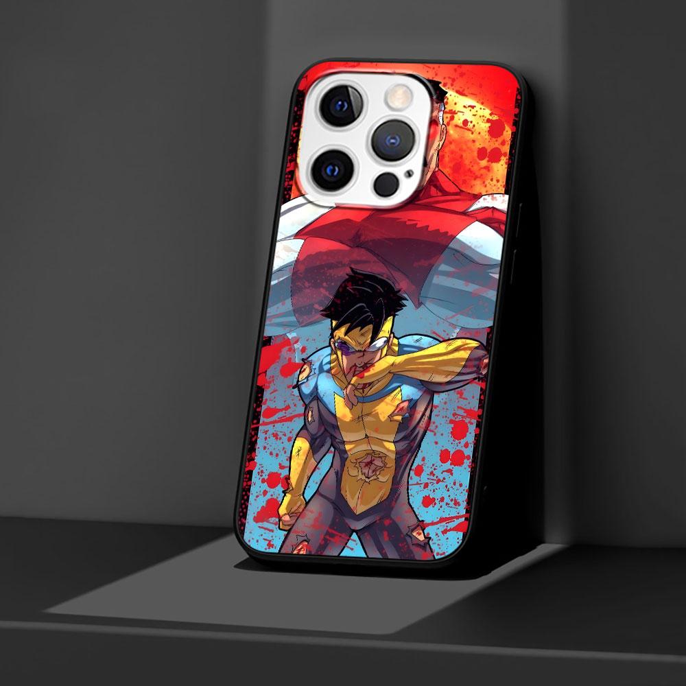 

Invincible Case for Apple iPhone 14 11 16 Plus X XS 13 12 Mini XR 15 Pro Max Silicone Black Soft Phone Cover iPhone X(XS)