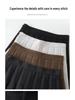 High Waist A-Line Woolen Pleated Skirt, Maillard Brown, Autumn/Winter '26