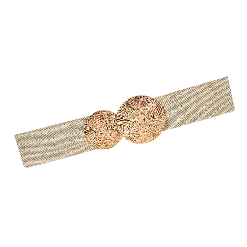 Elastic Waist Belt 6cm Wide Fashionable Buckle Decor Sash Adjustable Stretchy Belt for Women Dresses Jeans Trousers