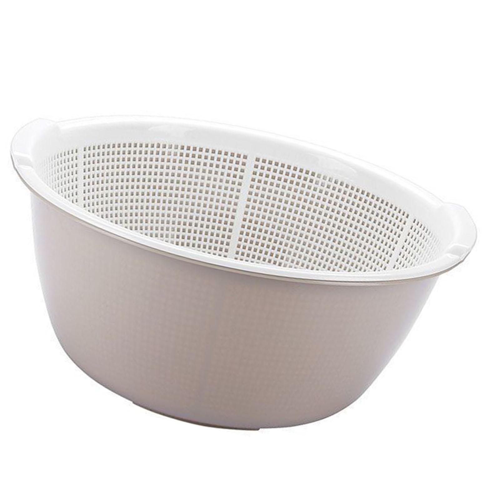

Fruit Colander Draining Bowl Plastic Thickened Double Layer Drainage Basket for Kitchen and Living Room