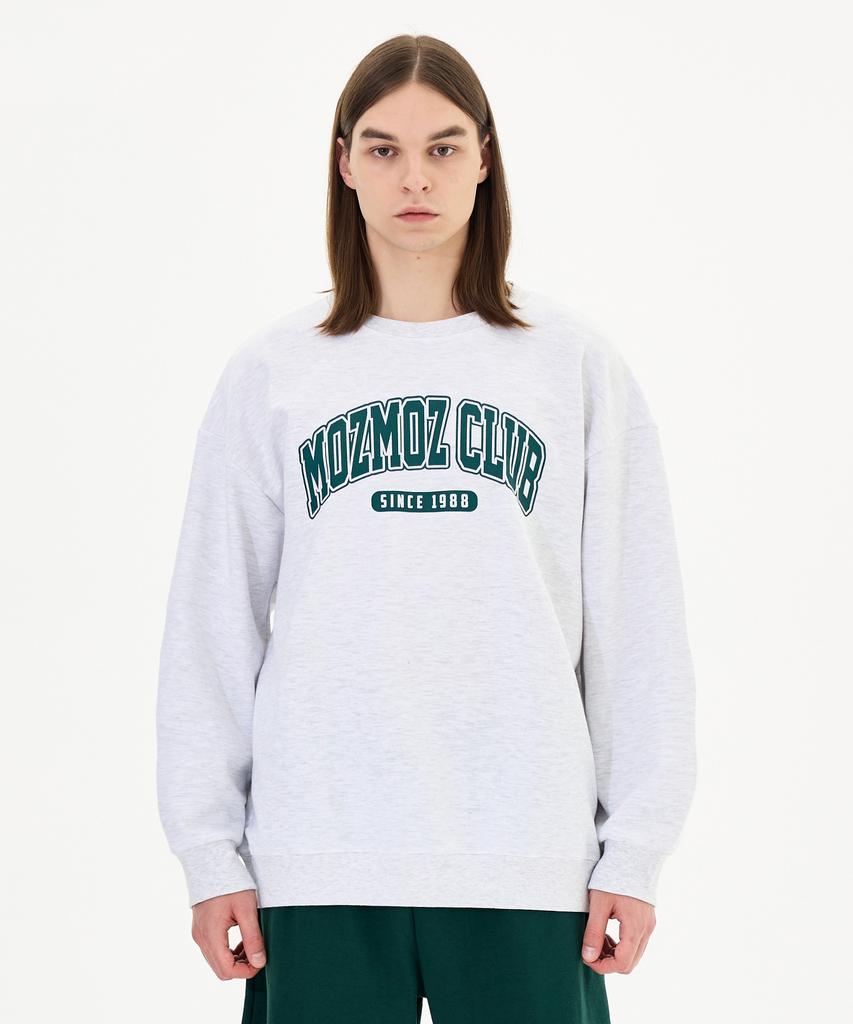MOZMOZ [Set] Brushed Graphic Print Oversized Sweatshirt