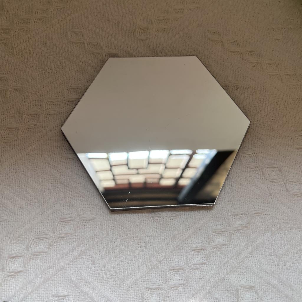 6p200mm Hexagon Mirror Wall Sticker Decal Home Decor DIY Big Acrylic Self-Adhesive Art Wall Mirrors Model Decoration 200mm Large