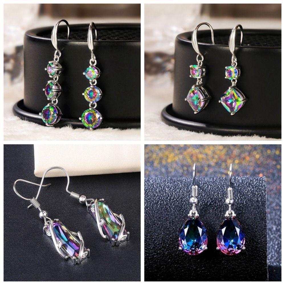 Luxury Zircon Women's Earrings Sparkly Versatile Dangle Stud Earrings Jewelry Accessories Gift For Women