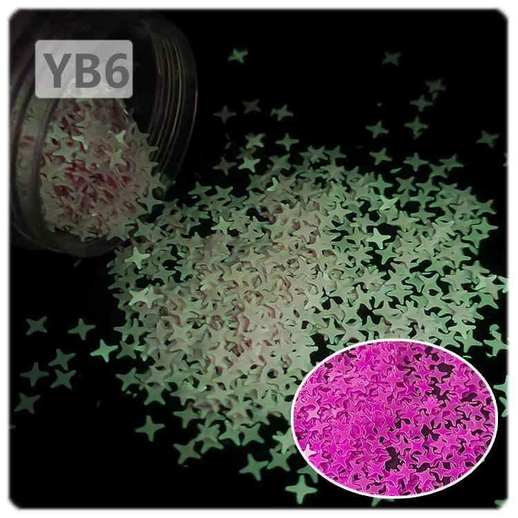 YALEDUO Luminous 4MM Cross Star Sequins, Eight Color Options, Long-Lasting Four-Pointed Star Design
