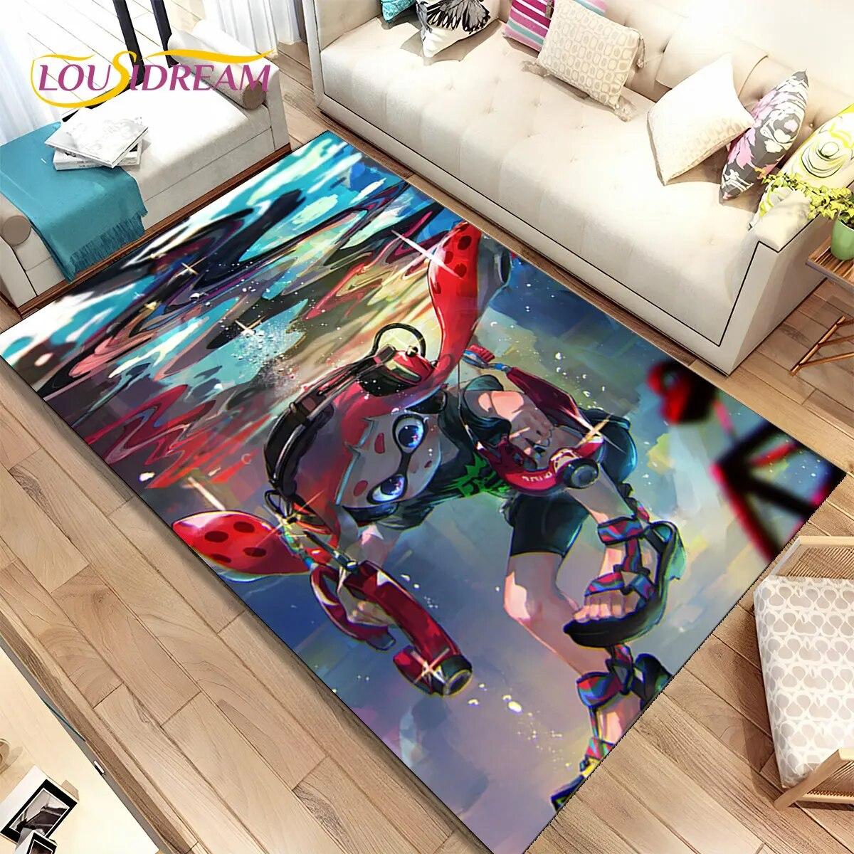 

Ігри з мультфільмів S-Splatoon Gamers Area Килимок, килимок для вітальні, спальні, дивана, прикраса дверного килимка, нековзкий килимок для дітей 40x60cm(15x23in)