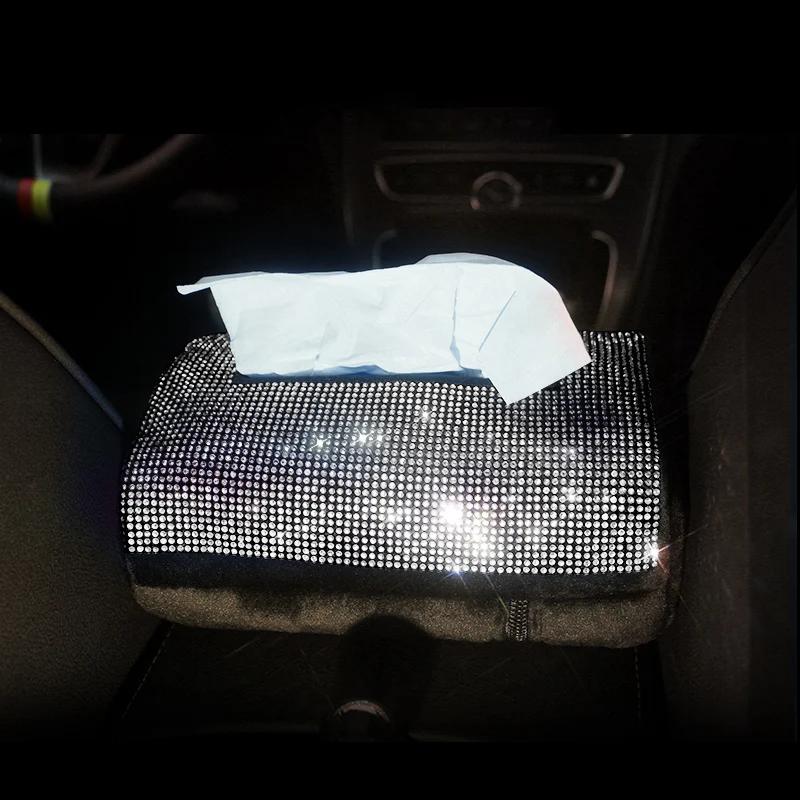 

Автомобильный держатель для салфеток со стразами, кожаный держатель для подголовника заднего сиденья автомобиля, многоцелевые автомобильные аксессуары из бумажных салфеток белый