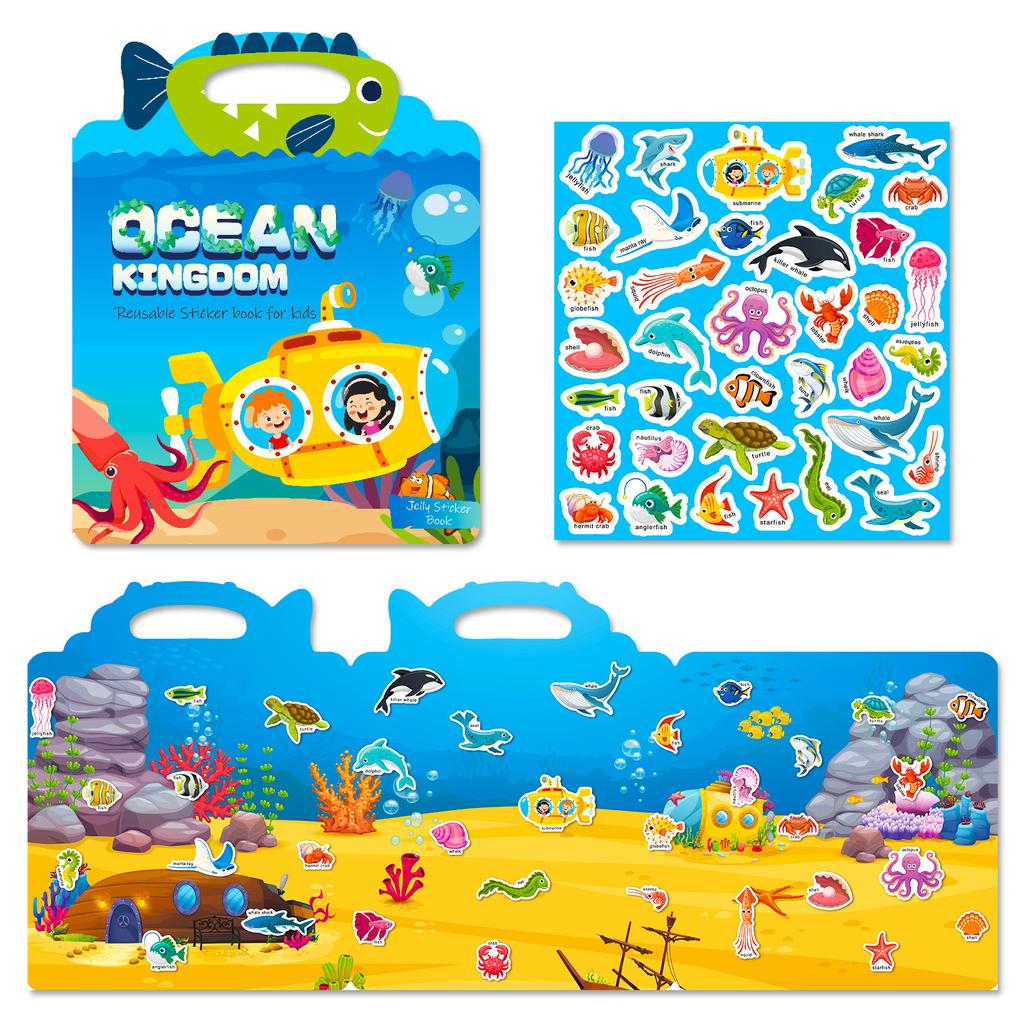 DIY Children's Handheld Jelly Sticker Book Can Be Repeatedly Pasted Focusing Puzzle Cultivation Scene Early Education Book