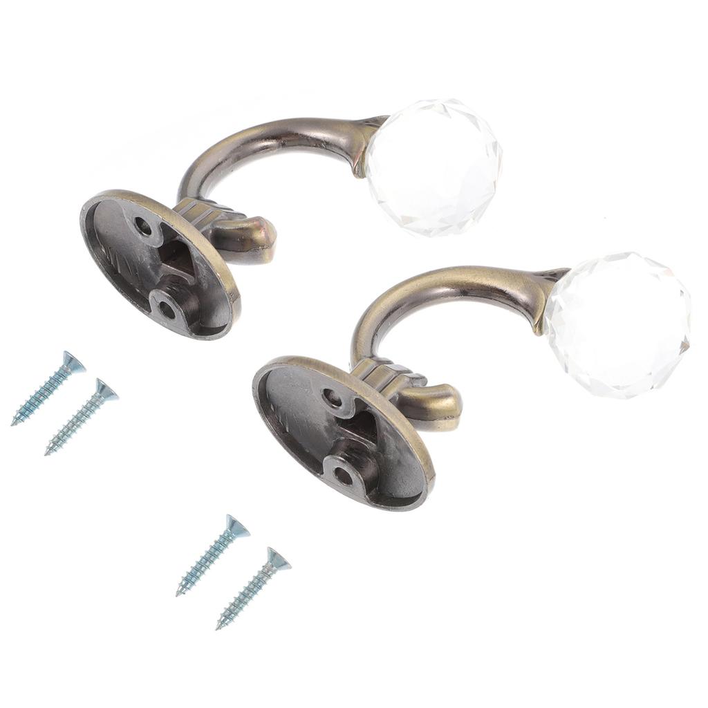 2 st Zinklegering Kristall Gardinkrokar Kreativa Dekorativa Hushålls Gardintillbehör Badrum Omklädningsrum Hängare