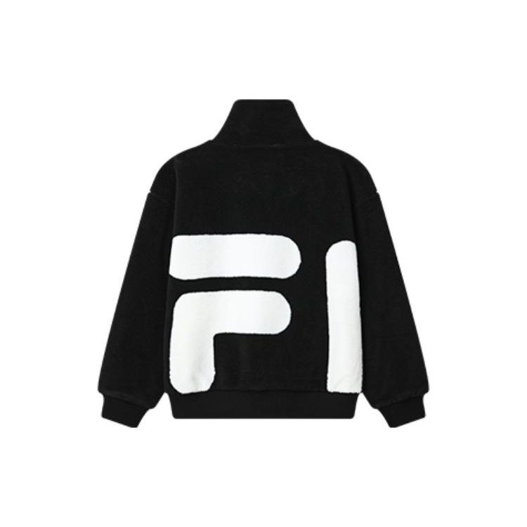 Fila FW22 Logo Print Fleece Zip-Up Jacket Unisex Jacket Black F51U248926F-BK