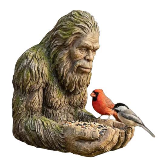 Hrănitoare pentru păsări Sasquatch Sculptură Sasquatch din Rășină Hrănitoare de Exterior Schelet Hrănitoare Decorativă pentru Păsări pentru Copac Curte Grădină Artă Decor