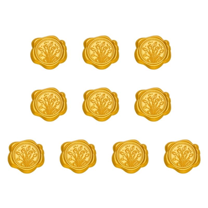 10Pcs Embossed Seal Stickers Adhesive Seal Decals for Wedding Invitations, Envelope, Birthday Valentines Christmas Card