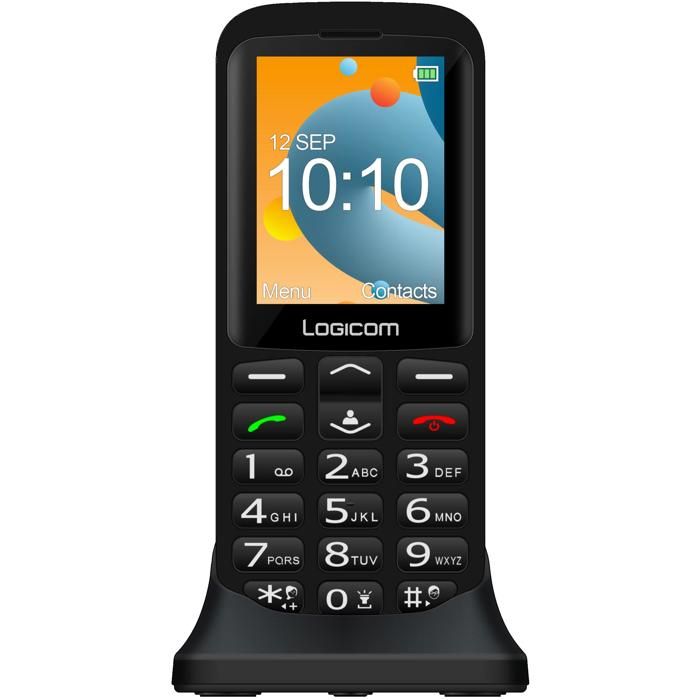 Téléphone portable basique - LOGICOM - Le Posh XL - 2.4 po - SIM standard - 32 Mo - Noir