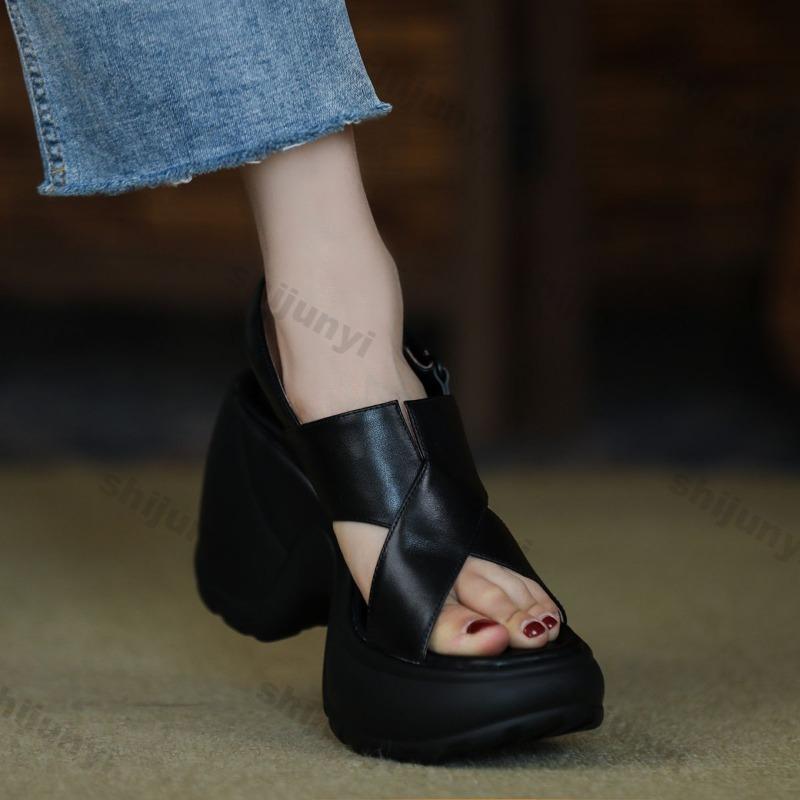 Women Platform Sandals 2025 New Summer Outdoor Comfortable Non Slip Casual Shoes Height Increase Breathable Wedge Shoes