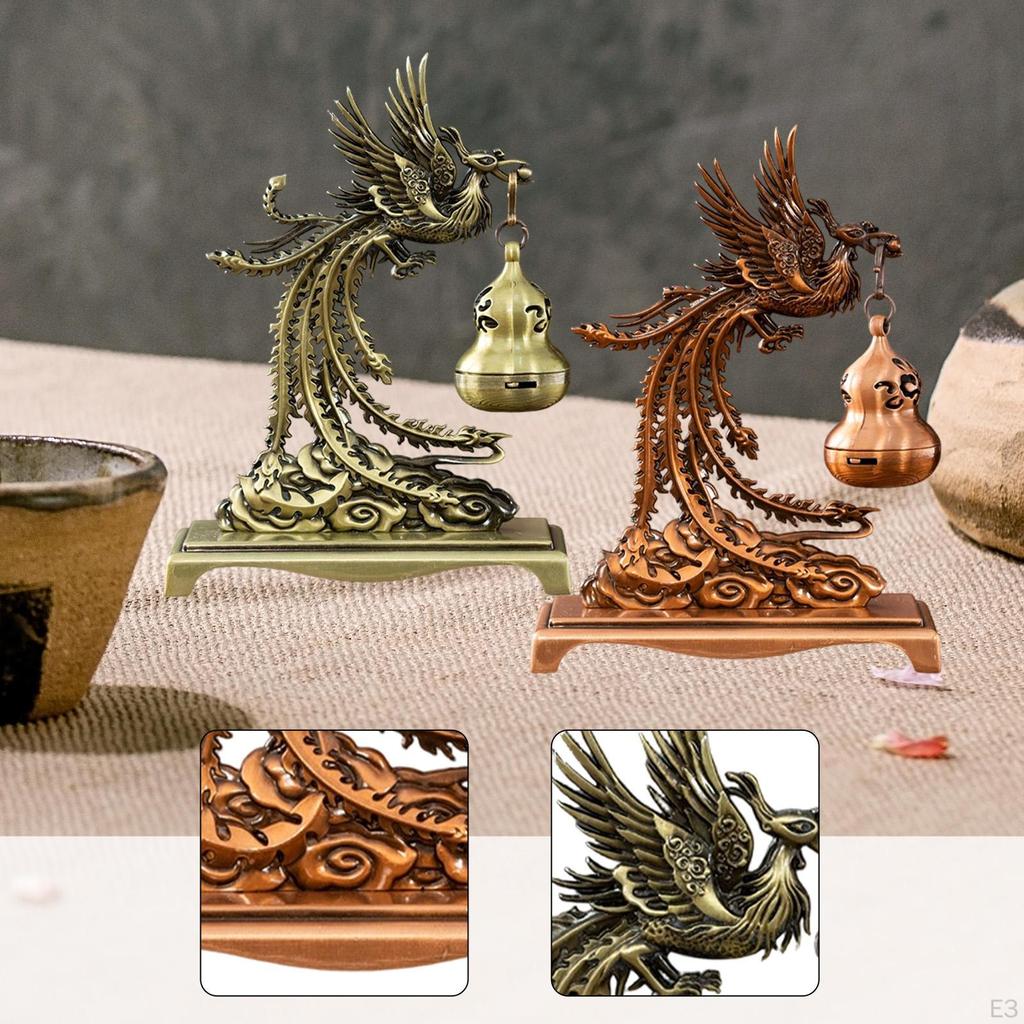 Statue Aroma Ornament Hängender Räuchergefäß, Chinesischer Vintage Kegelhalter für Büro, SPA,