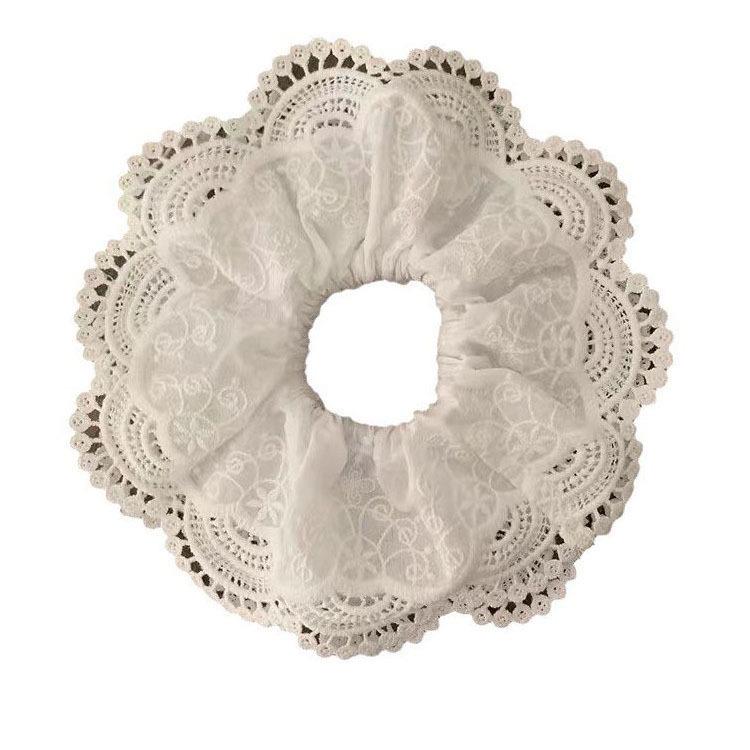 2025 Stylish Handmade Double Layer Lace Trim Lolita Hair Tie