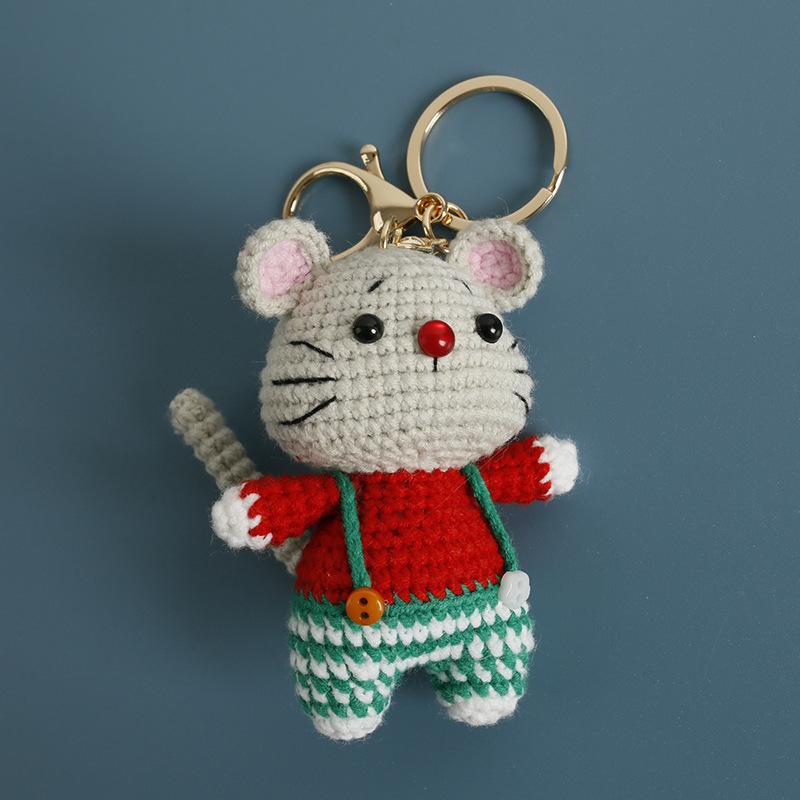 Crochet Animal Key Ring Cute Handwoven Pendant Creative Mini Knitted Animal Keychain Friends Gift