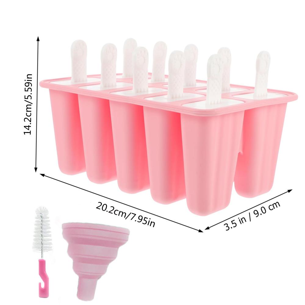 Popsicle Molds Silicone 4/6/10 Cavity Popsicle Trays Freezer Homemade Ice Cream Molds BPA Free Ice Pop Easy Release Mold