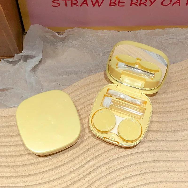 Heart Contact Lens Case with Mirror Mini Lovely Eyes Care Contact Lenses Container Box Travel Kits Eyewear Accessories Organizer