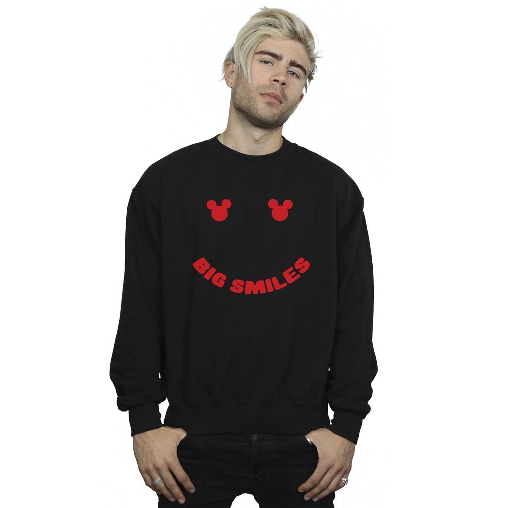 Disney Mens Mickey Mouse Big Smile Sweatshirt