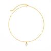 Collier Ras-du-cou Doré Plaqué Or 18K PVD Chaîne Métallique Pendentif Géométrique Doré Zircon Bohème Exagéré