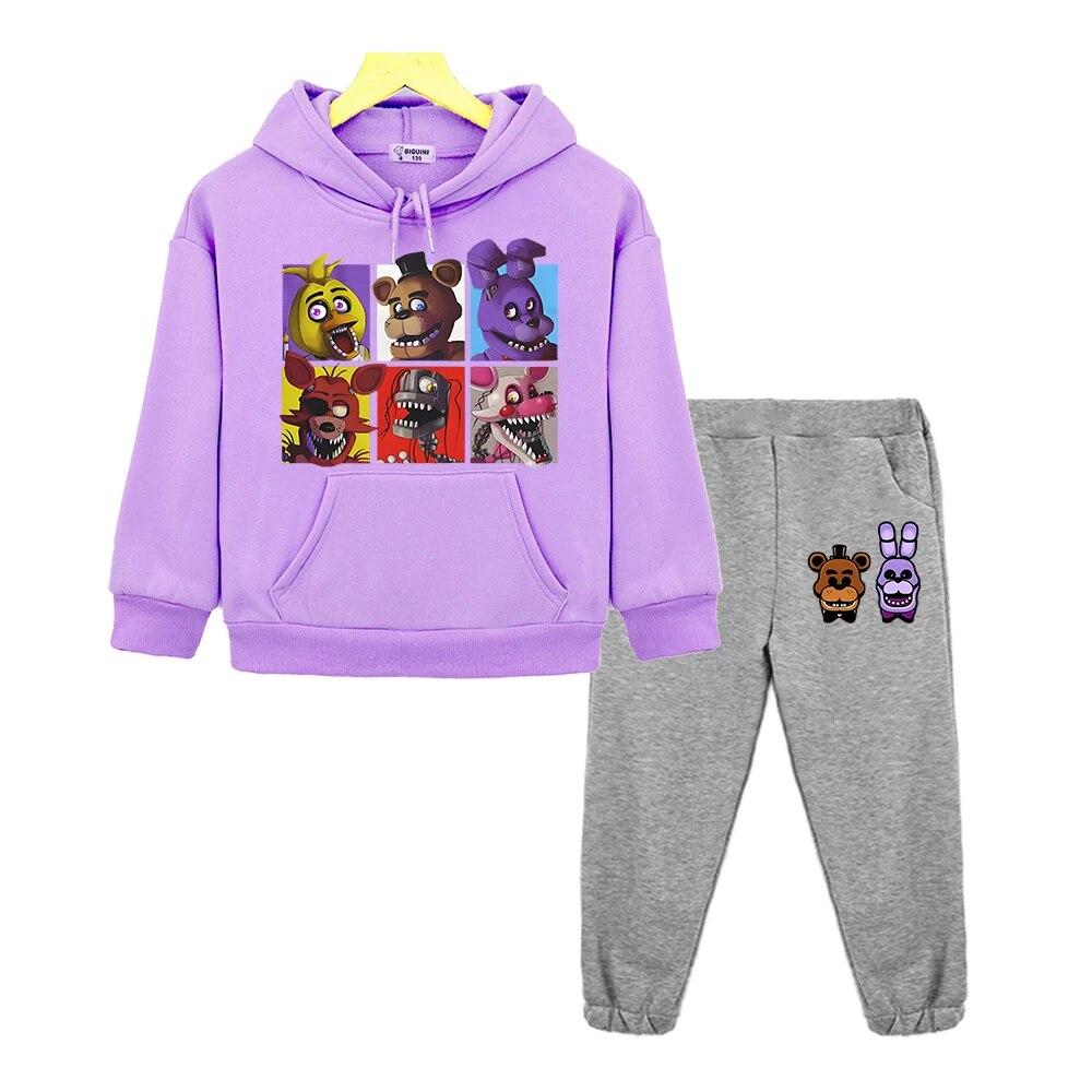 Bär Kaninchen Spiel Kawaii Anime Hoodie Sweatshirt Kinder Boutique Kleidung Herbst Fleece Pullover Jacke FNAF Jungen Mädchen Kapuzen Sets