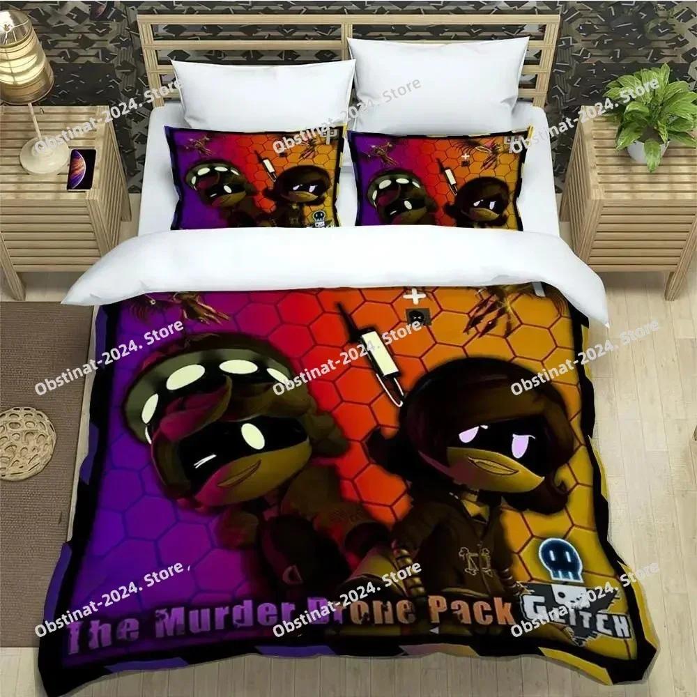 Murder Drones Cartoon Bedding Set Printed single Comforter Quilt Bed Cover Duvet Cover Pillow Case 3 Pieces Sets Kids Adult Size
