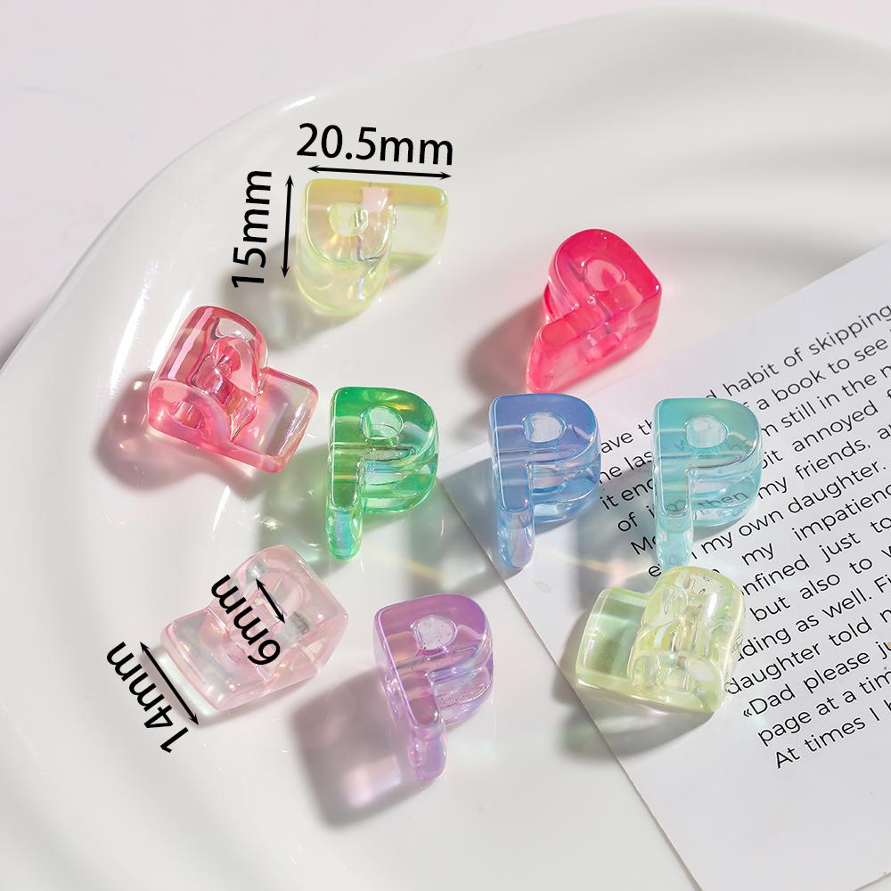 5pcs Transparent Acrylic Letter Beads Random Mixed A-Z Alphabet Spacer Beads for DIY Bracelet Necklace Jewelry Making Findings