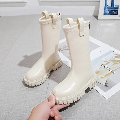 Bottes pour Filles 2024 Style Coréen Printemps Automne Nouvelles Petite Princesse Chic Élégantes Polyvalentes Bottes en Cuir pour Enfants Livraison Directe Plates