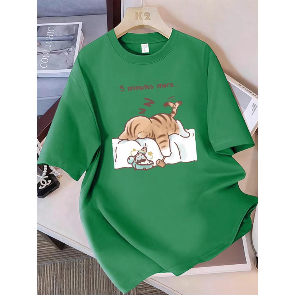 Women's Casual Cotton Top Short Sleeve Daily Print T-Shirts Women’s