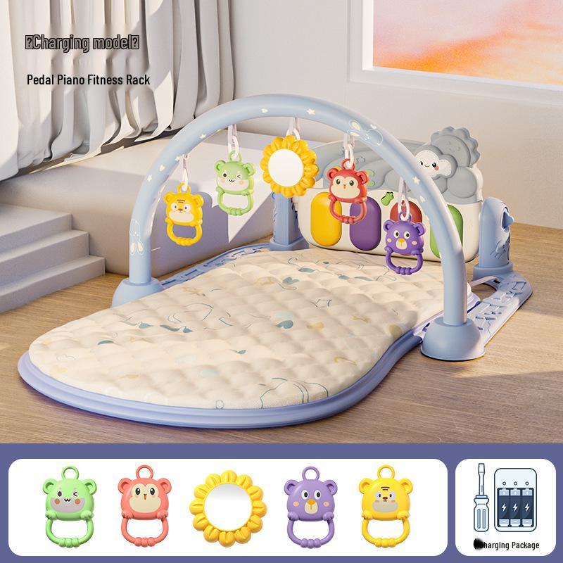 Newborn Pedal Piano Gym Walker: Early Learning Music Stroller Toy
